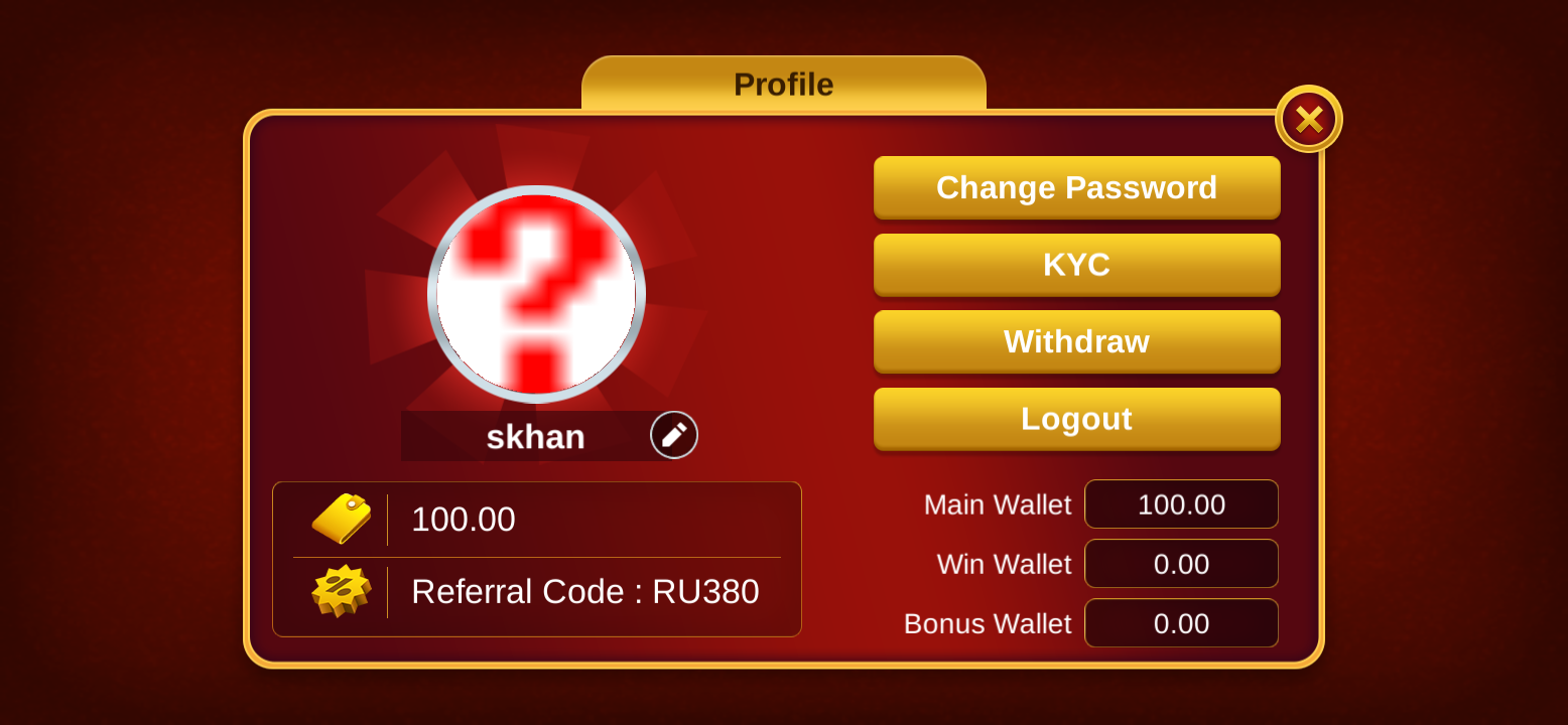 Rummy Field App Card